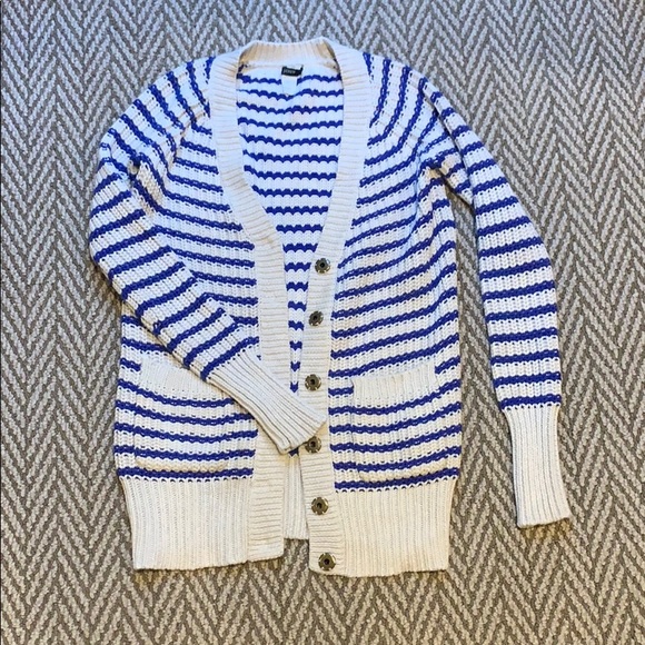 J. Crew Sweaters - FINAL SALE: striped J Crew snap cardigan